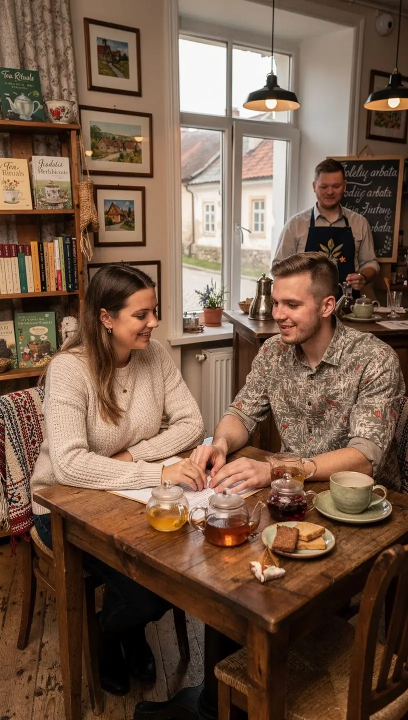 Laikmatis ir arbatos puodelis ant stalo, iliustruojantys tinkamo arbatos paruošimo trukmę.